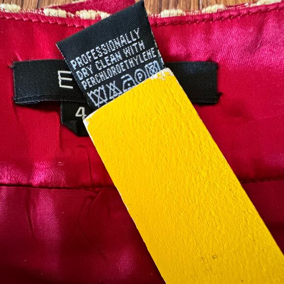 Vintage Etcetera Burnout Skirt 4 Carpet Tapestry Textured Y2K Zipper Red Gold - Picture 9 of 10